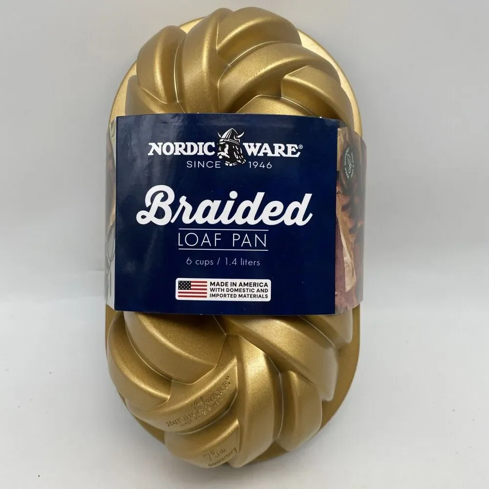 NORDIC WARE 6 CUP DIMENSIONAL ALUMINUM BRAIDED LOAF PAN New 75th anniversary